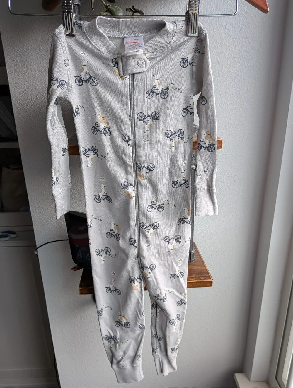 Hanna Andersson Organic Cotton 2-Way Zip Sleeper Pajamas Dogs on Bicycles 2T